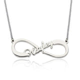 925 Sterling Silver Personalized Infinity Name Pendant Necklace  Adjustable 16”-18"