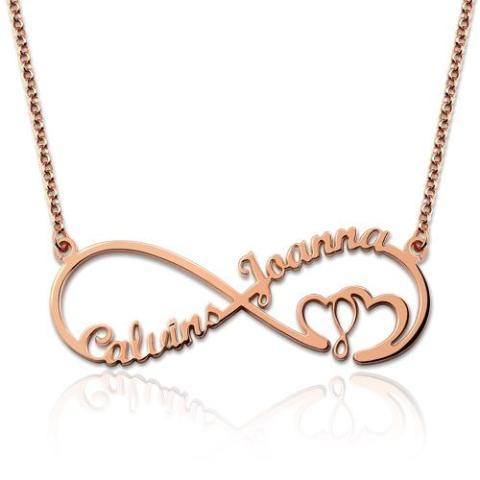 Personalized Infinity Heart In Heart Necklace
