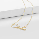 Classic Name Necklace With Crown- 14K Gold 