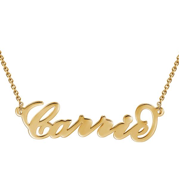 Carry Your Name 14K  Gold Personalized Name Necklace Adjustable Chain-White Gold/Yellow Gold /Rose Gold
