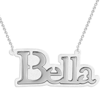 Sterling Silver Engraved  Name Necklace Adjustable Chain