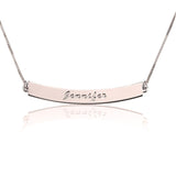 925 Sterling Silver Personalized Bar Necklace Adjustable 16”-20”