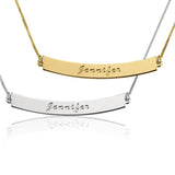 925 Sterling Silver Personalized Bar Necklace Adjustable 16”-20”