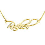 Personalized 925 Sterling Silver/Copper Classic Script Name Necklace Adjustable Rolo Chain 18"