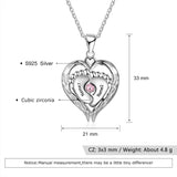 925 Sterling Silver Personalized Baby Feet Necklace with Birthstone Silver 925 Heart Pendant Jewelry Gift for Mother