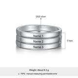 925 Sterling Silver Personalized Name Rings for Women Customized Stackable Engraved Ring 925 Silver Jewelry Family Gift