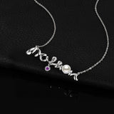 Simulated Shell Pearl Created Pink Sapphire Collar Necklace 925 Sterling Silver 18 Inches Cable Chain Women