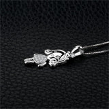 925 Sterling Silver Cubic Zirconia Princess Girl 3D Doll Pendant Not Include A Chain