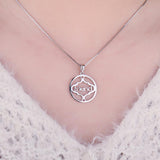 925 Sterling Silver Friendship Hollow Out Letter Friend Round Pendant Fashion Men And Women  Not Include A Chain