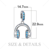 925 Sterling Silver Headphone Dangles Charms Silver 925 Original Fit Bracelet Silver 925 original For Jewelry Making