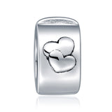  Silver Hearts Beads Charms