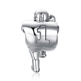 925 Sterling Silver Rugby Football Player Charm Beads Fit Bracelets New Hot Sale For Women As Beautiful Gifts