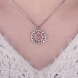 Crop Circle Milgrain Cut Coin Pendant Necklace Without Chain 925 Sterling Silver Pendant Jewelry Sterling Silver