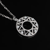 Crop Circle Milgrain Cut Coin Pendant Necklace Without Chain 925 Sterling Silver Pendant Jewelry Sterling Silver