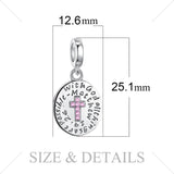 Cross God Blessings 925 Sterling Silver Dangles Charms Silver 925 Original for Bracelet Silver 925 Original Jewelry