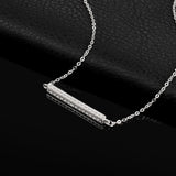 Cubic Zirconia Bar Collar Necklace 925 Sterling Silver Necklace 18 Inches Cable Chain Jewelry Making Women Fashion