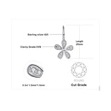 Daisy Flower Cubic Zirconia CZ Dangle Drop Earrings 925 Sterling Silver Drop Earrings for Women Jewelry