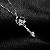 Cubic Zirconia Castle Key Pendant Necklace Without Chain 925 Sterling Silver Pendant Jewelry for Women Fashion
