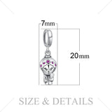 Cute Girl Doll Created Red Ruby 925 Sterling Silver Dangles Charm  Beautiful Gift  Hot Sale For Women