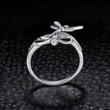 Dragonfly Cubic Zirconia Rings 925 Sterling Silver Rings for Women Stackable Ring Silver 925 Jewelry Fine Jewelry