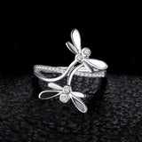 Dragonfly Cubic Zirconia Rings 925 Sterling Silver Rings for Women Stackable Ring Silver 925 Jewelry Fine Jewelry