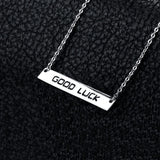 GOOD LUCK Silver Pendant Necklace 925 Sterling Silver Chain Choker Statement Collar Necklace Women
