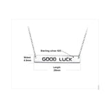 GOOD LUCK Silver Pendant Necklace 925 Sterling Silver Chain Choker Statement Collar Necklace Women