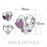 Flower Heart 925 Sterling Silver Bead Charms Silver 925 Original For Bracelet Silver 925 original Jewelry