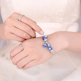 World Globe Blue Enamel Map Beautiful Delicate 925 Sterling Silver Charm Bead Fit Bracelets