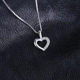 Heart Sterling Silver Pendant Necklace 925 Sterling Silver Chain Choker Statement Collar Necklace Women