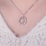 Milgrain Cut Coin North Star Pendant Necklace Without Chain 925 Sterling Silver Pendant Fashion Jewelry