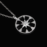 Milgrain Cut Coin North Star Pendant Necklace Without Chain 925 Sterling Silver Pendant Fashion Jewelry