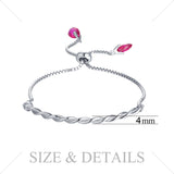 Purple Created Ruby Infinity Adjustable Bangle Bracelet 925 Sterling Silver For Women