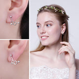 Serotonin Dopamine CZ Stud Earrings 925 Sterling Silver Earrings for Women Girls Korean Earrings Fashion Jewelry