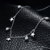 Star CZ Sterling Silver Pendant Necklace 925 Sterling Silver Chain Choker Statement Collar Necklace Women