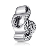 Treble Clef 925 Sterling Silver Beads Charms Silver 925 Original For Bracelet Silver 925 original Jewelry