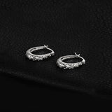 Hollow Filigree Hoop Earrings 925 Sterling Silver Earrings Fashion Jewelry  Women  Jewelry