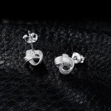 Love Knot Stud Earrings 925 Sterling Silver Earrings for Women Jewelry Making Fashion Jewelry