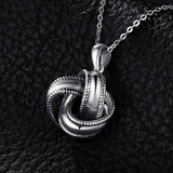 Vintage Oxidized 925 Sterling Silver Textured Love Knot Pendant Necklace Without Chain Silver Pendant Fashion Gift