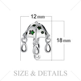 925 Sterling Silver Beads Green Star Murano Umbrella Beads Charms Fit Bracelets Fashion Jewelry Making Women Gifts