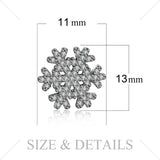 925 Sterling Silver Snowflakes CZ Stud Earrings Winter Surprise Cute Unique Jewelry