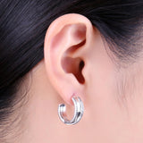 925 Sterling Silver Eternity Intervened Lines Open Wind Stud Earrings Jewelry For Women