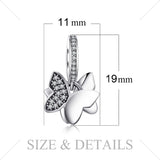 Butterfly Fairy White Murano Glass & Pave Cubic Zirconia Dangles Charm  Bracelets 925 Sterling Silver