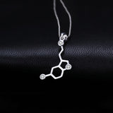 Serotonin Dopamine Pendant Necklace 925 Sterling Silver Choker Statement Necklace Women Silver 925 Jewelry WithoutChain