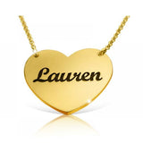 925 Sterling Silver Personalized Engraved Heart Name Necklace Adjustable 16”-20” - 925 Sterling Silver OEM And Customization