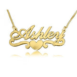 Personalized Name Necklace With Heart Adjustable 16”-20” - 925 Sterling Silver OEM And Customization