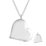 Forever In My Heart - 925 Sterling Silver Personalized Love Heart Necklace Adjustable 16”-20”