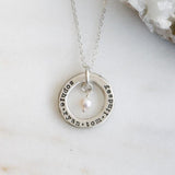 Circle of Love 925 Sterling Silver  Personalized Mother&Child Name Necklaces -Adjustable 16”-20”