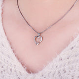 Love You Moon Heart Silver Pendant Necklace 925 Sterling Silver Choker Statement Necklace Women Silver 925 Jewelry Without Chain