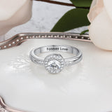 Luxurious Accessorise Personalized Gift Engraved Name 925 Sterling Silver Rings For Women Anniversary Jewelry